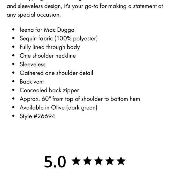 Ienna for Mac Duggal Dark Green Sequined Gown - Picture 4 of 4